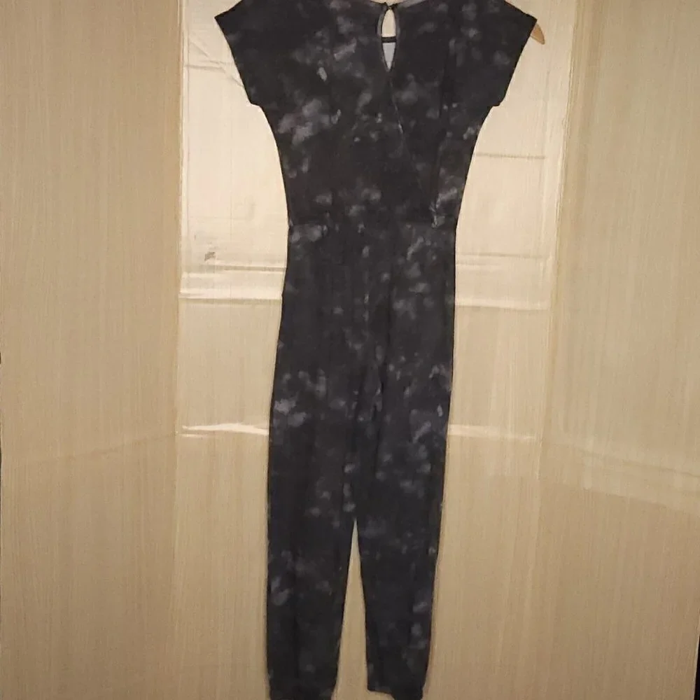 Old Navy Girl's Grey Marbled Sweatshirt Jumpsuit 10-12